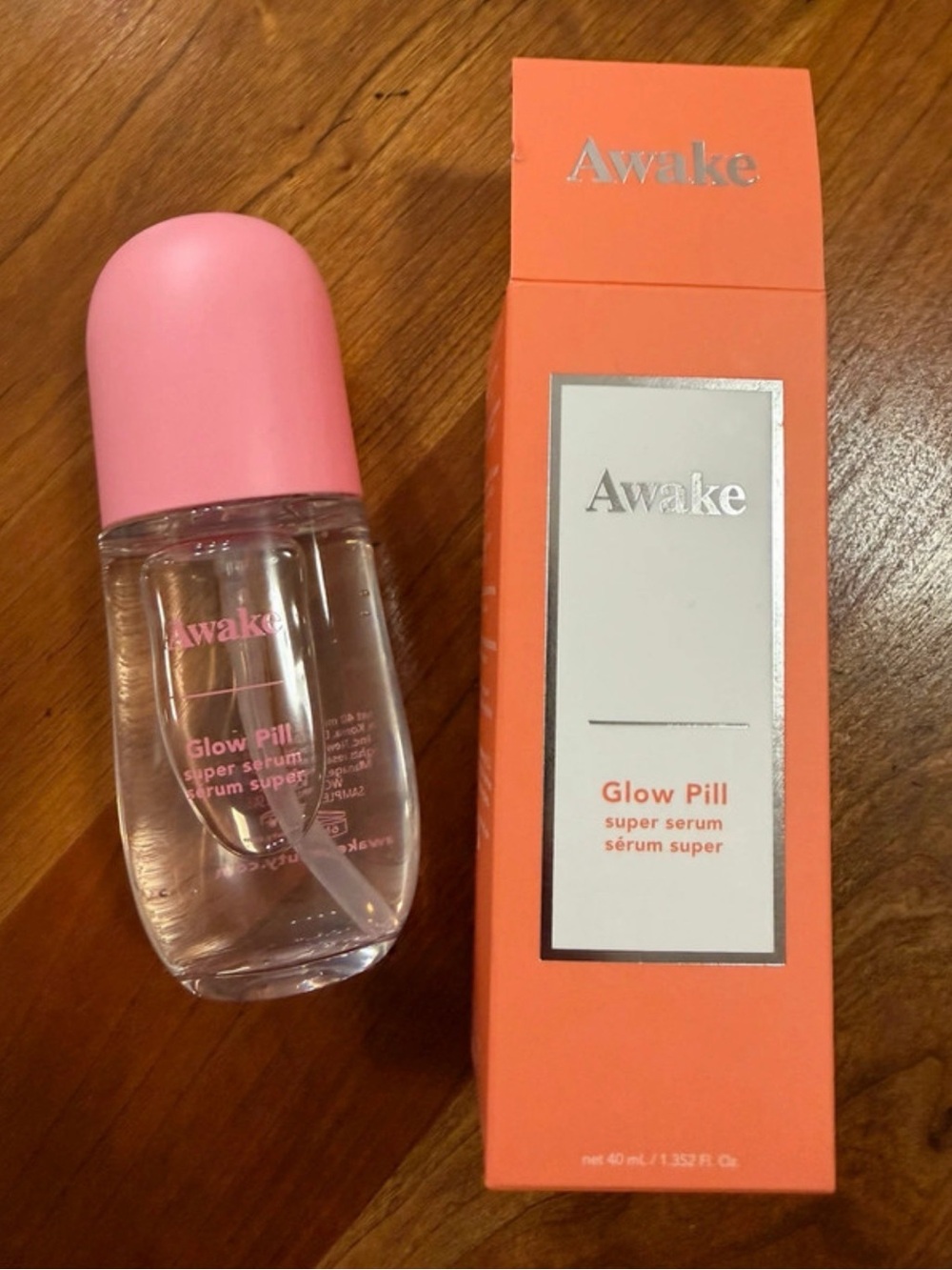 Awake Glow Pill Super Serum — Pink & Coral Packaging